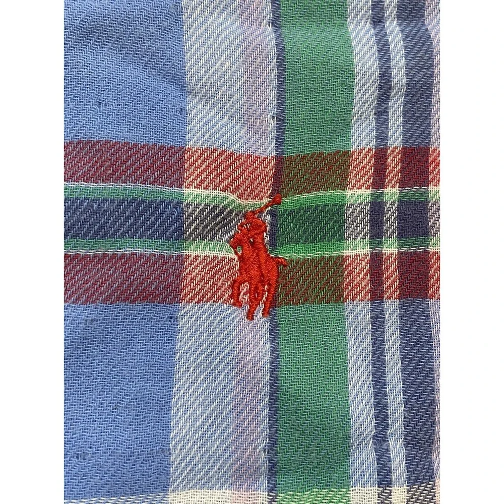Polo Ralph Lauren Mens Shirt M Plaid Double Layer Lined Long Sleeve Button‎